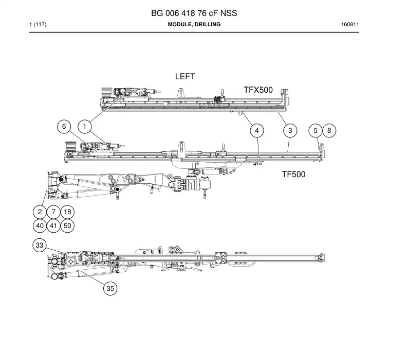 BG00641876c BG 006 418 76c Module, Drilling - Sandvik Technical Drawing