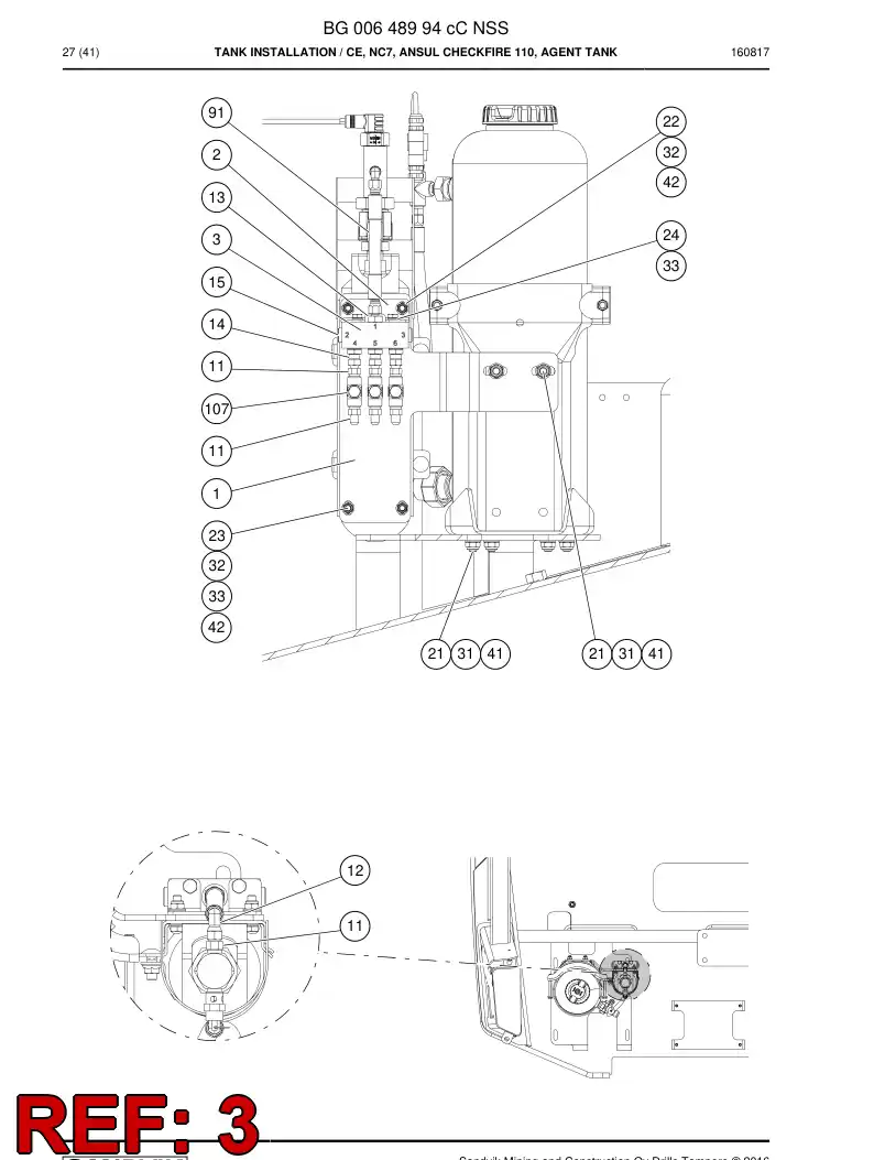 BG00643201b BG 006 432 01b Manifold Body, Connector - Sandvik Technical Drawing