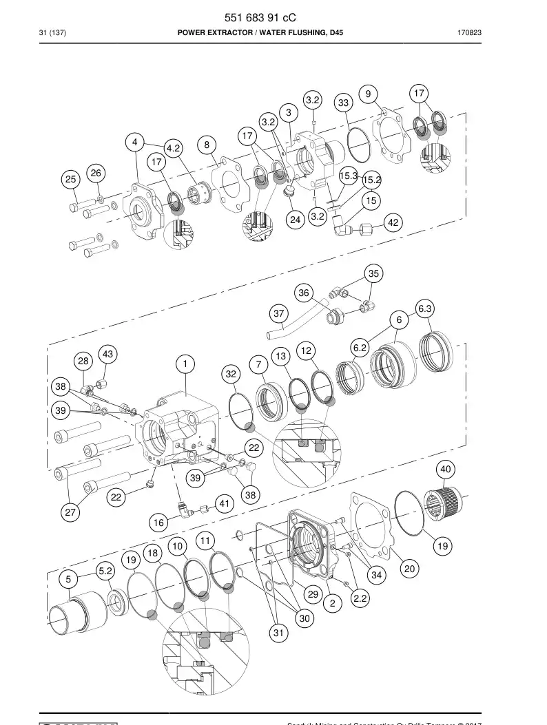 BG00643215a BG 006 432 15a Seal Kit - Sandvik Technical Drawing