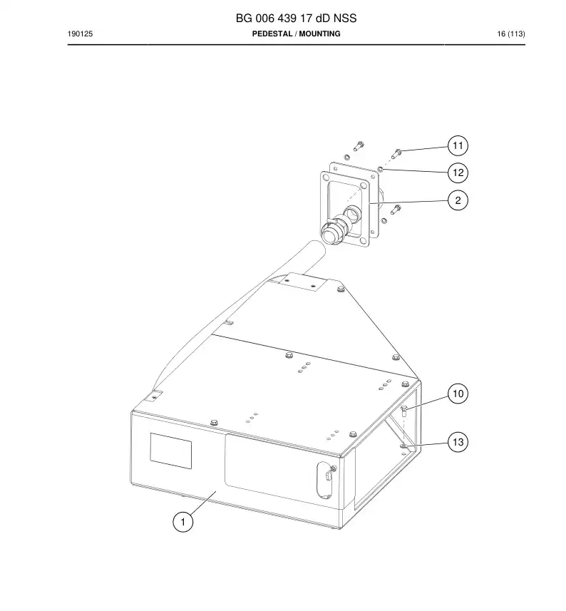 BG00643917d BG 006 439 17d Pedestal - Sandvik Technical Drawing