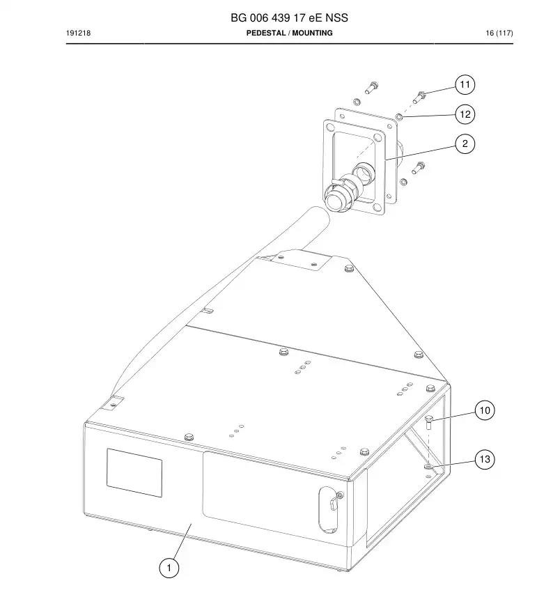 BG00643917e BG 006 439 17e Pedestal - Sandvik Technical Drawing