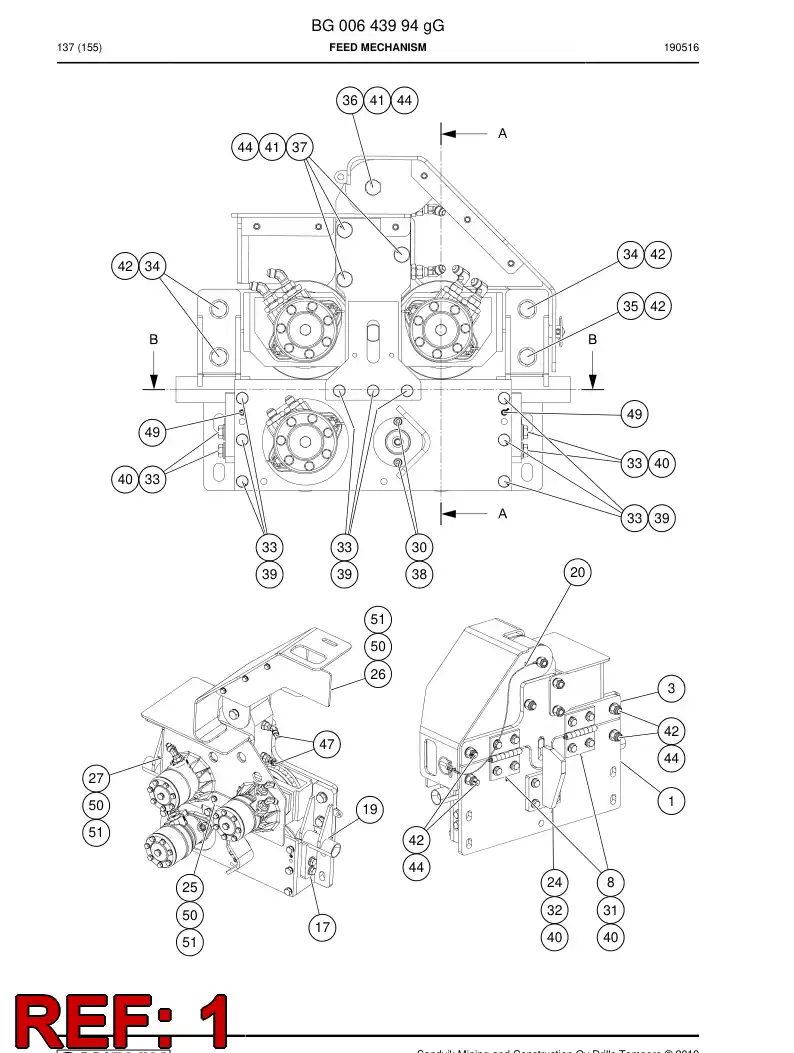 BG00644018a BG 006 440 18a Plate, Baseplate - Sandvik Technical Drawing