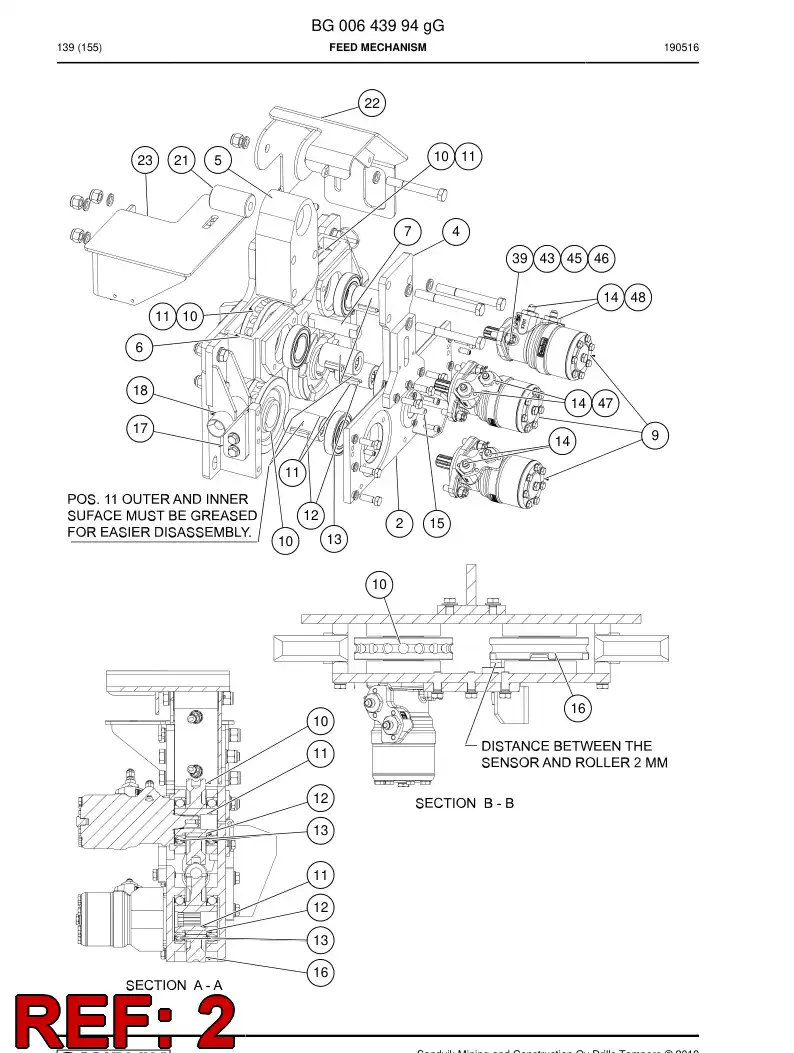BG00644096a BG 006 440 96a Plate, Cover - Sandvik Technical Drawing