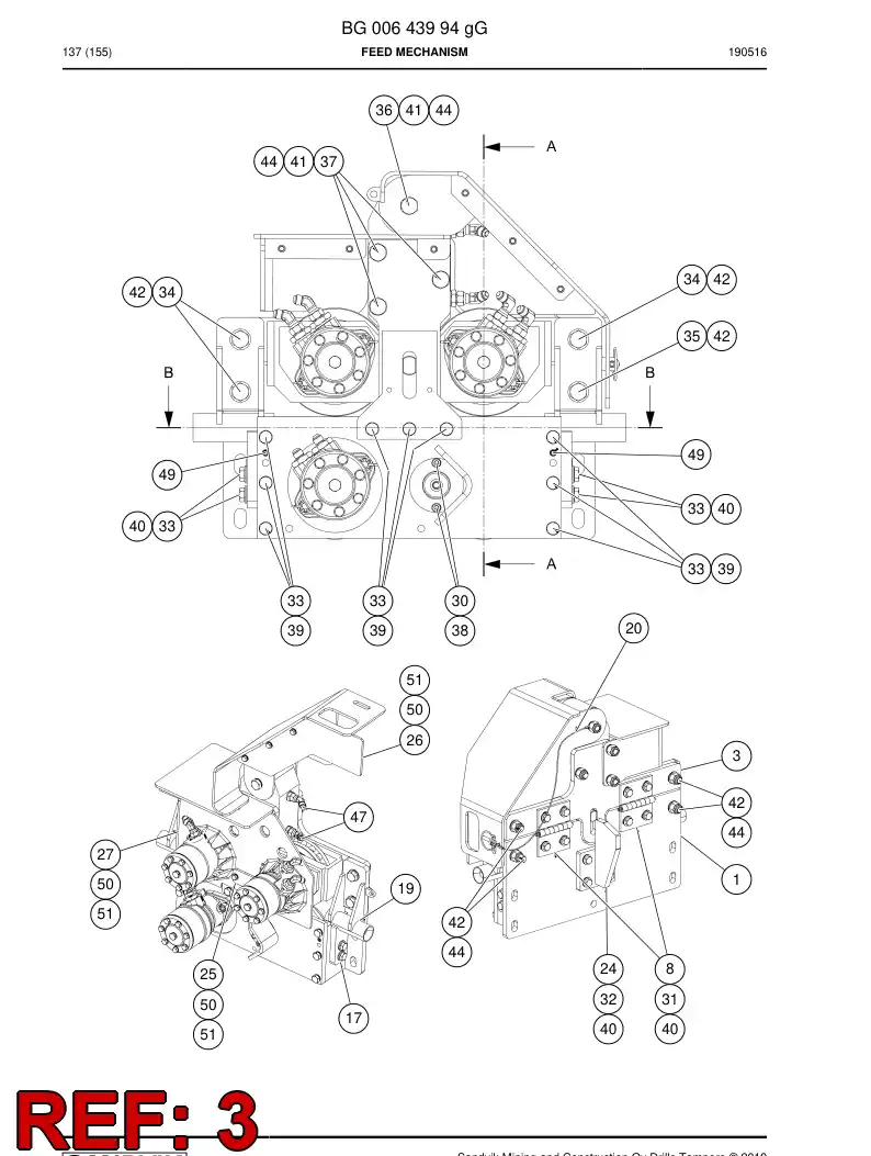 BG00644271b BG 006 442 71b Plate, Support - Sandvik Technical Drawing