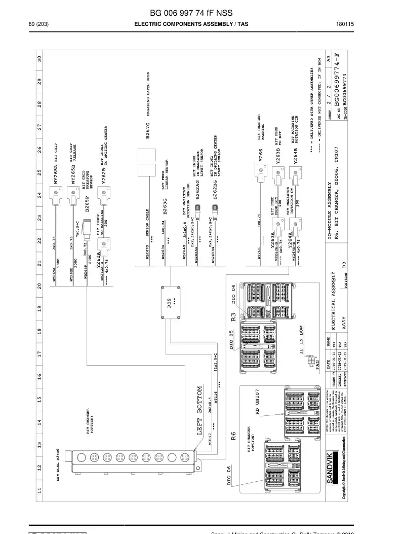 BG00644340b BG 006 443 40b CABLE, CONECTOR MACHO PRECABLEADO - Sandvik Technical Drawing