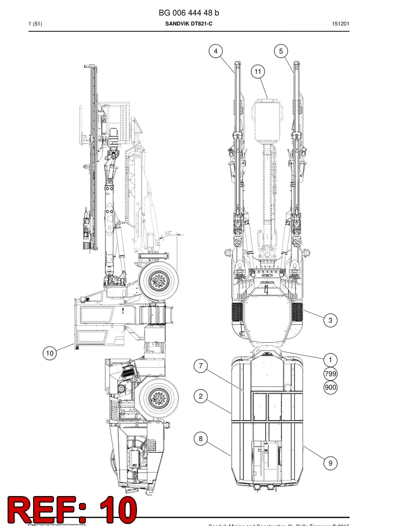 BG00644459a BG 006 444 59a Module, Boom Basket - Sandvik Technical Drawing
