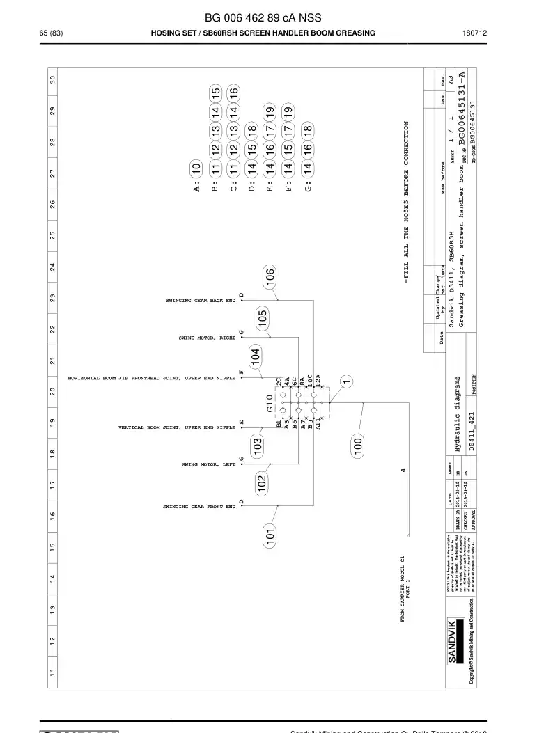 BG00646289c BG 006 462 89c Hosing Set - Sandvik Technical Drawing