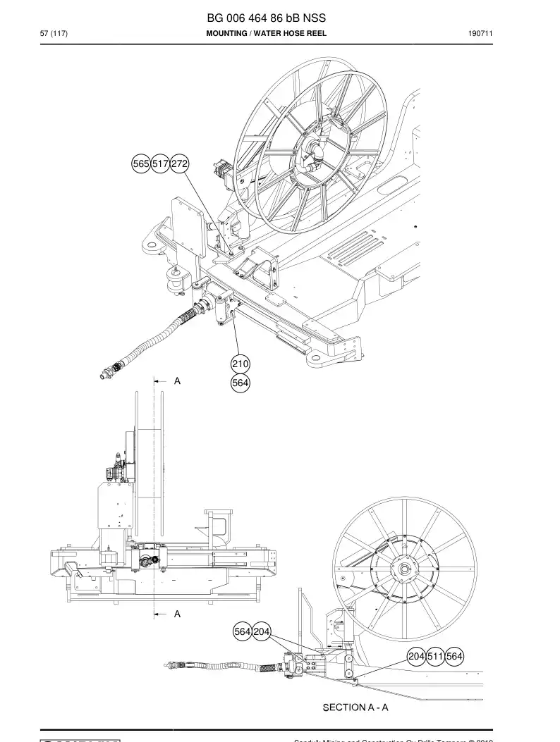 BG00646486b BG 006 464 86b Mounting - Sandvik Technical Drawing