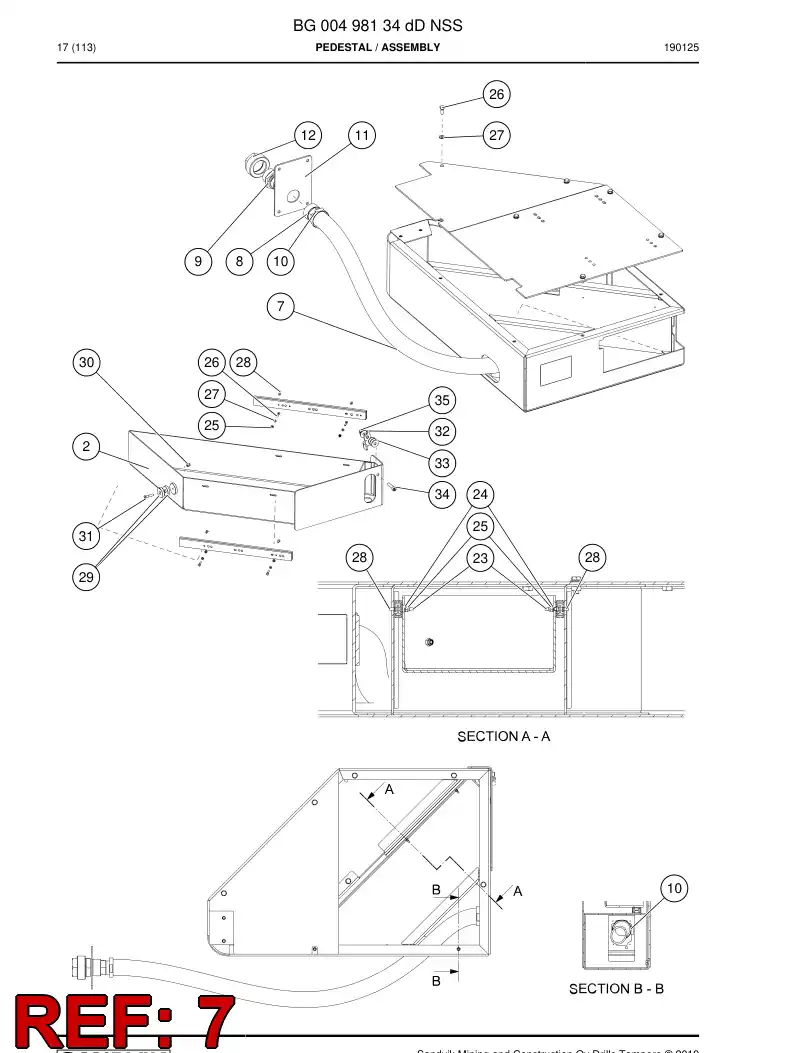 BG00647408b BG 006 474 08b Hose - Sandvik Technical Drawing