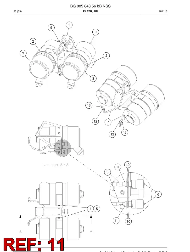 BG00647575a BG 006 475 75a Adapter, Bulkhead - Sandvik Technical Drawing