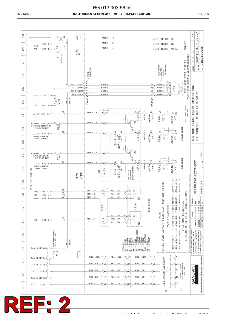 BG00647660a BG 006 476 60a Display - Sandvik Technical Drawing