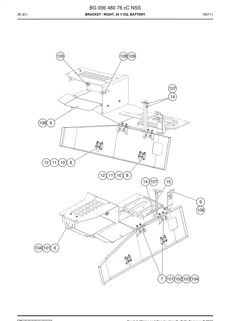 BG00648076c BG 006 480 76c Bracket - Sandvik Technical Drawing
