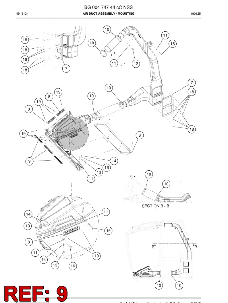 BG00648667a BG 006 486 67a Nozzle - Sandvik Technical Drawing
