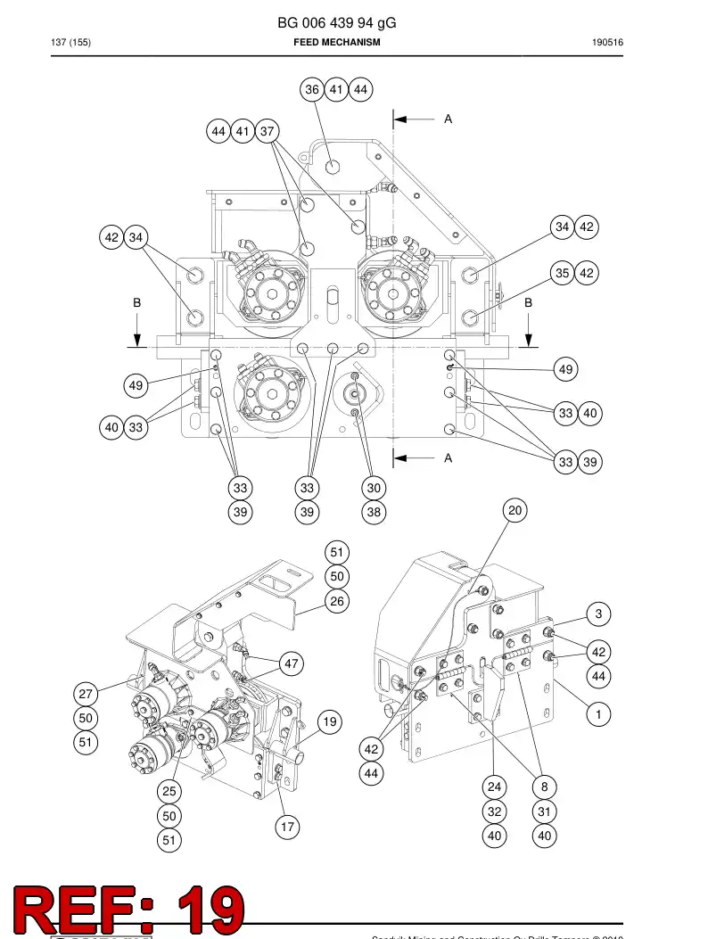 BG00648925a BG 006 489 25a Support - Sandvik Technical Drawing
