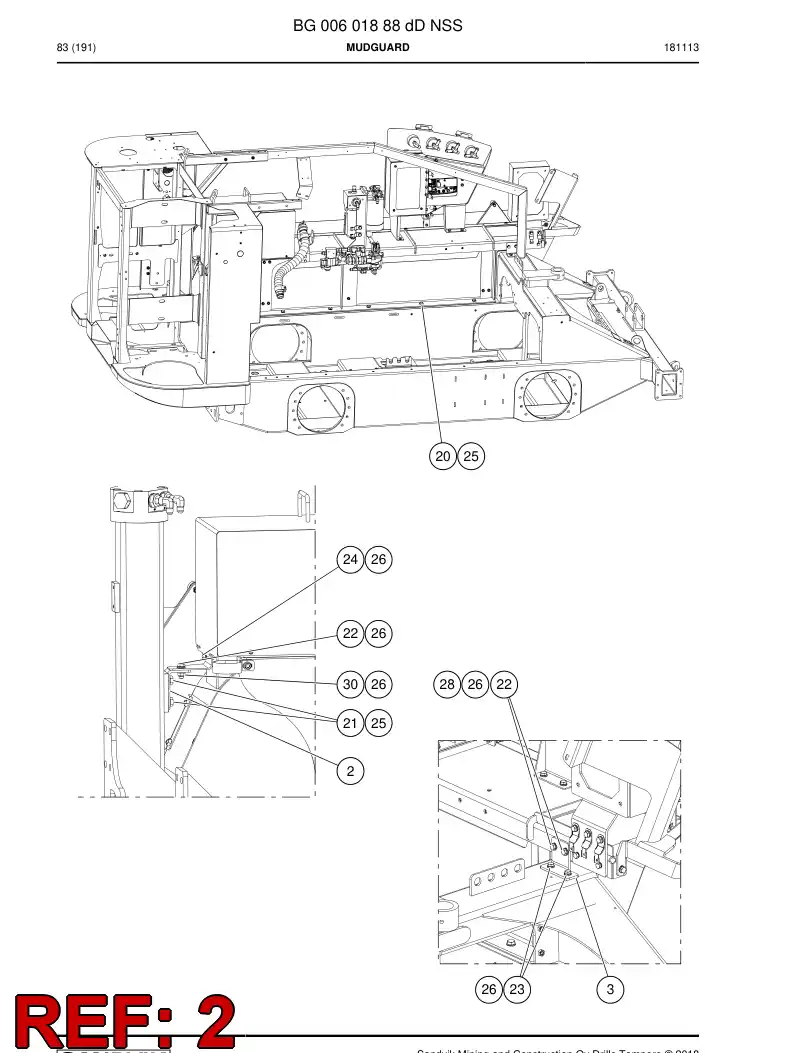 BG00649219b BG 006 492 19b Plate, Support - Sandvik Technical Drawing