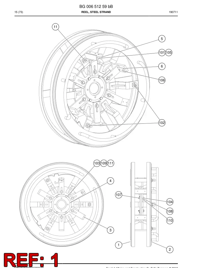 BG00651261b BG 006 512 61b Centering Piece - Sandvik Technical Drawing