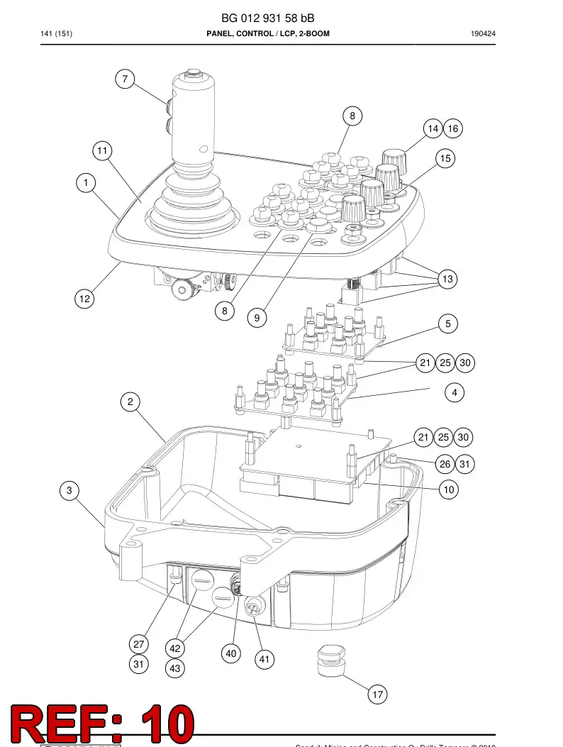 BG00651836a BG 006 518 36a Card, Control - Sandvik Technical Drawing