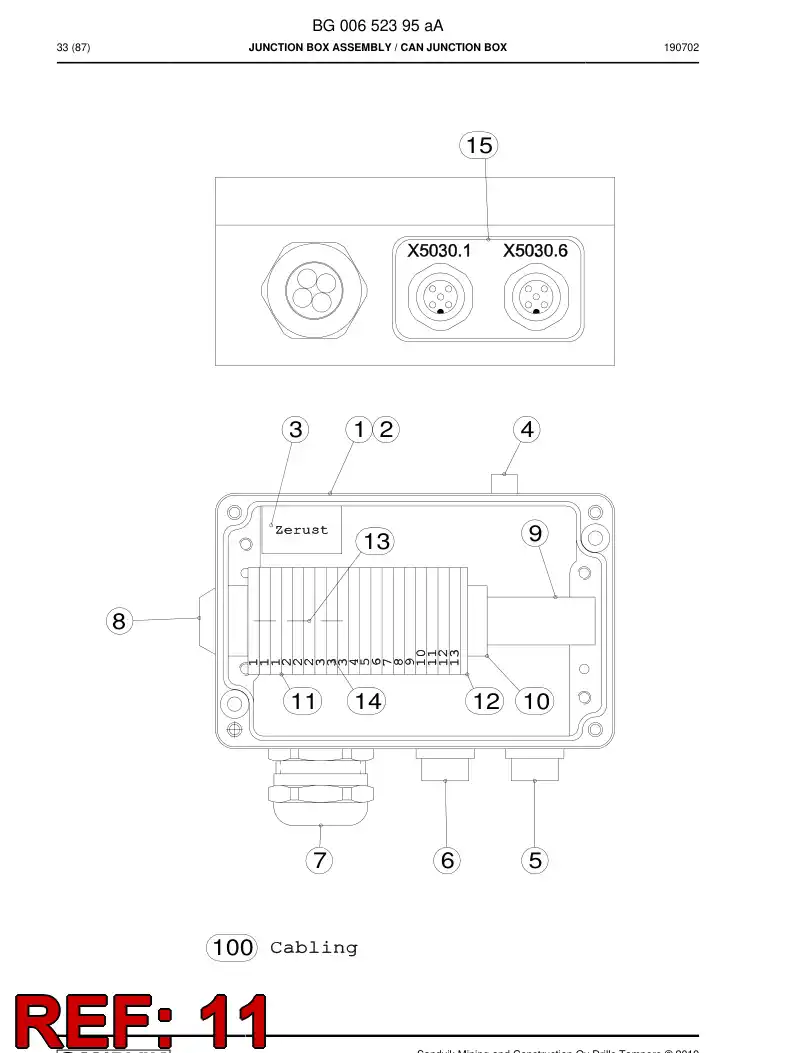 BG00653041b BG 006 530 41b Block, Terminal - Sandvik Technical Drawing