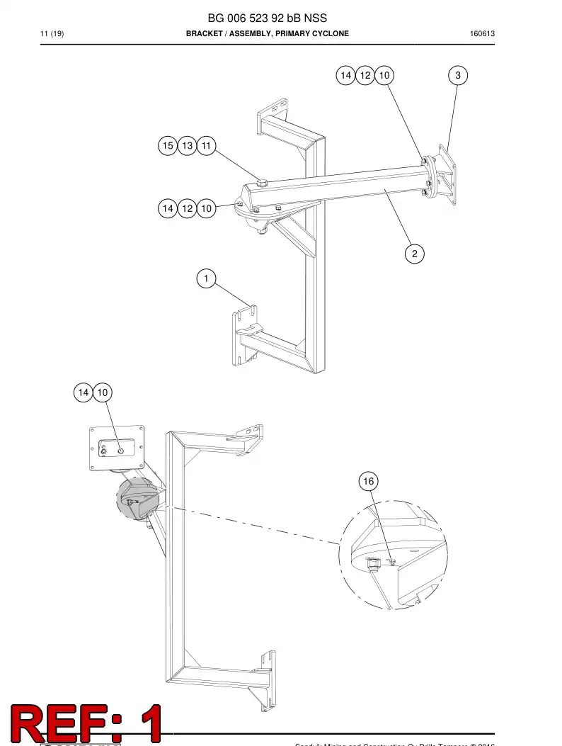 BG00653485b BG 006 534 85b Bracket - Sandvik Technical Drawing