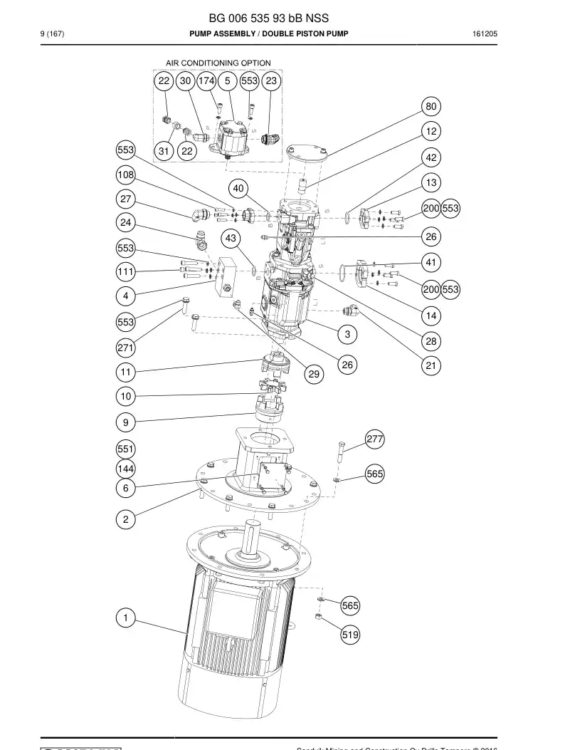 BG00653593b BG 006 535 93b Pump Assembly - Sandvik Technical Drawing