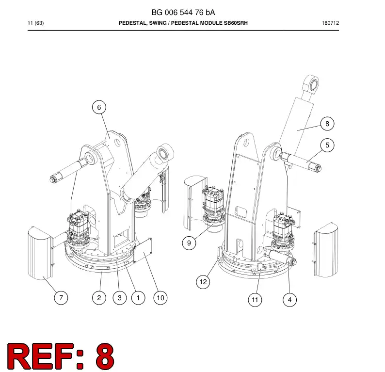 BG00654492a BG 006 544 92a Cylinder, Hydraulic - Sandvik Technical Drawing