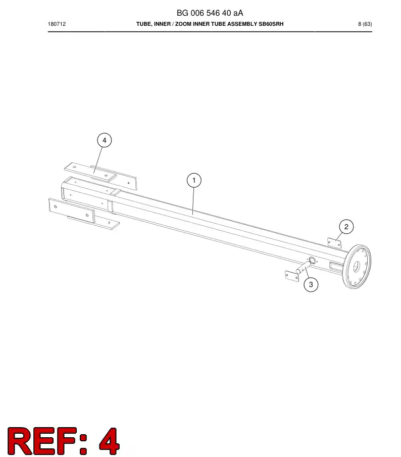 BG00654657a BG 006 546 57a Slipper Pad - Sandvik Technical Drawing