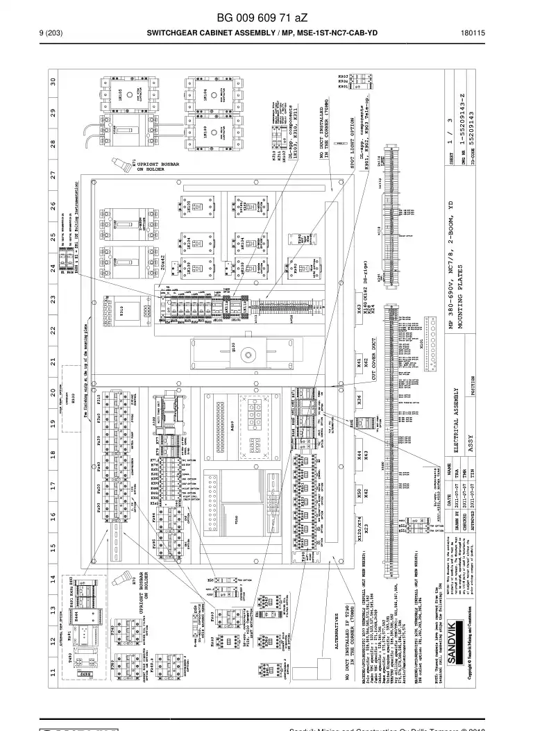 BG00654831a BG 006 548 31a Electric Components Assembly - Sandvik Technical Drawing