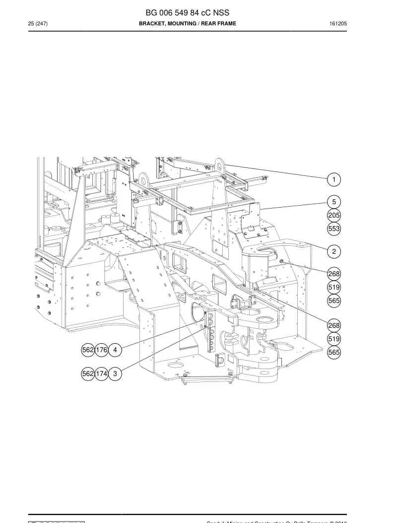 BG00654984c BG 006 549 84c Bracket, Mounting - Sandvik Technical Drawing