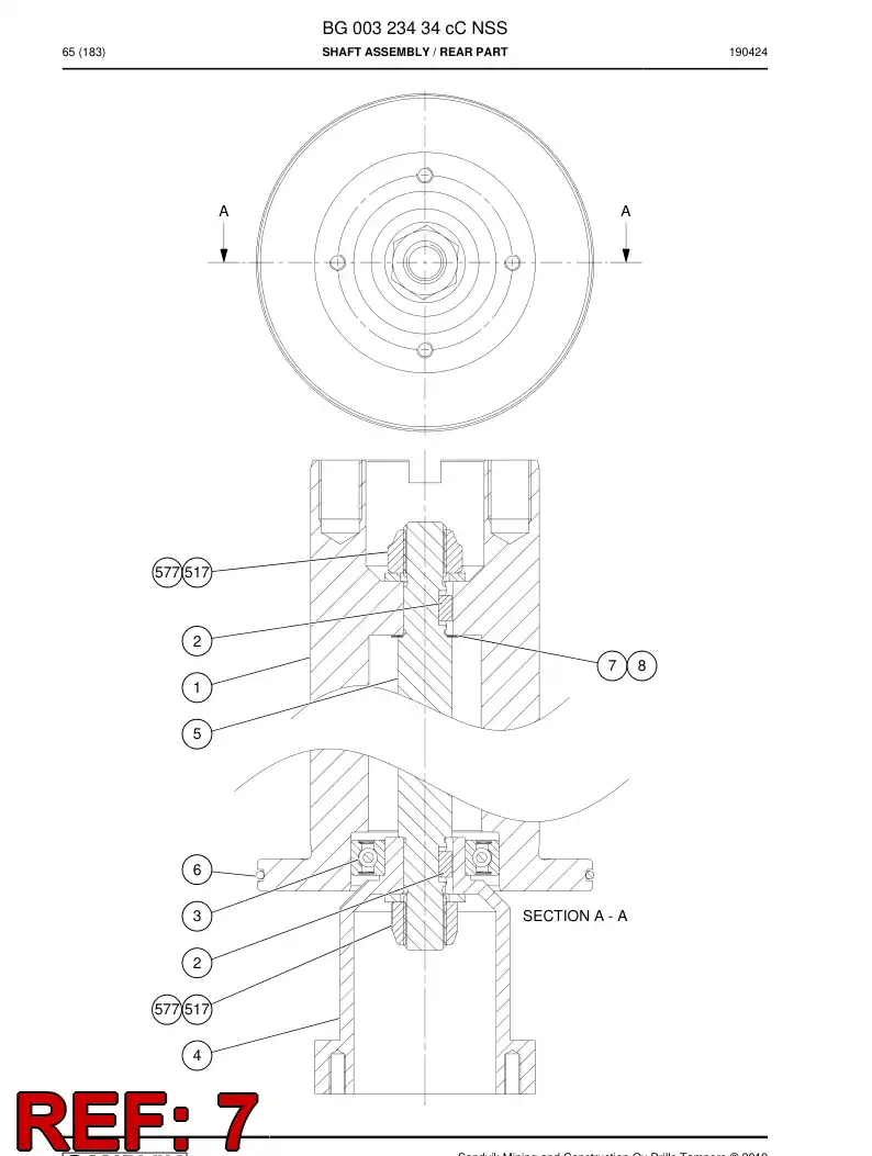 BG00655787a BG 006 557 87a Shim - Sandvik Technical Drawing
