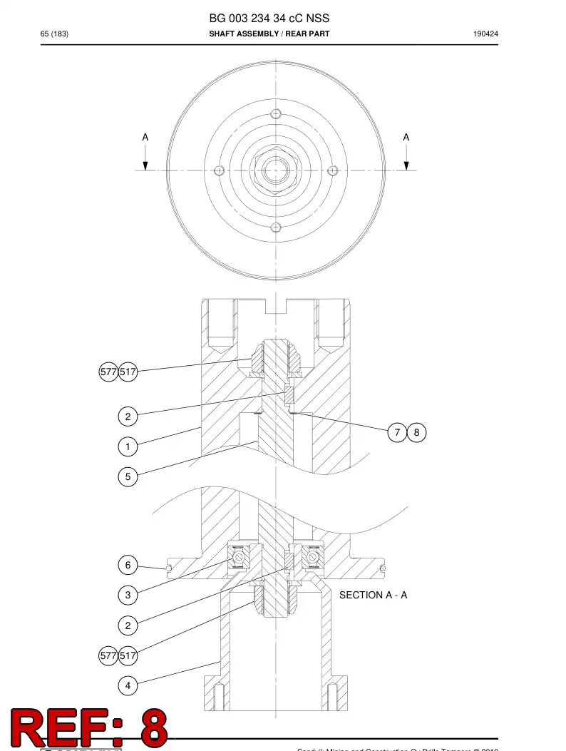 BG00656082a BG 006 560 82a Shim - Sandvik Technical Drawing