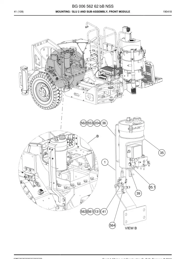 BG00656262b BG 006 562 62b Mounting - Sandvik Technical Drawing