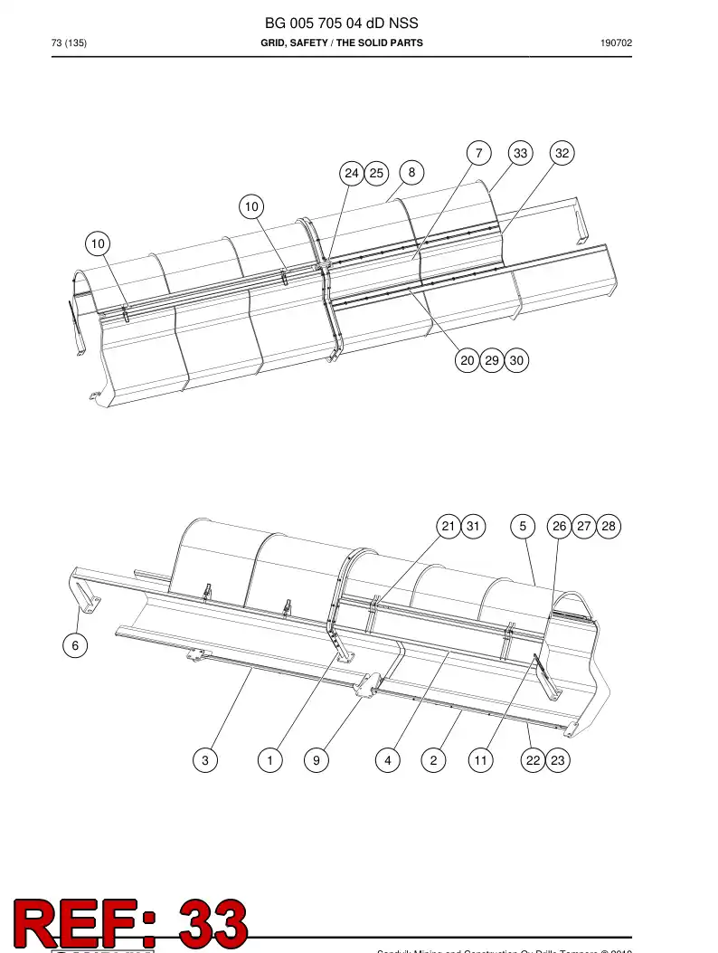 BG00656521a BG 006 565 21a Grid, Safety - Sandvik Technical Drawing