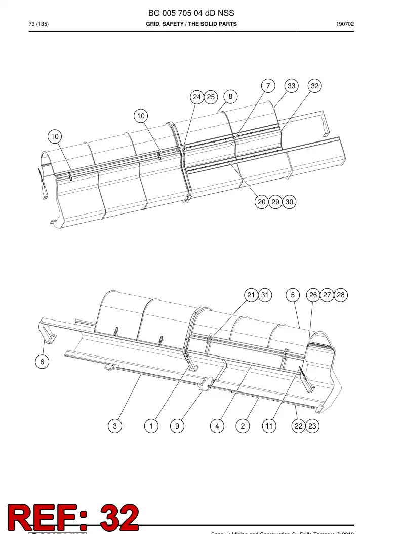 BG00656611a BG 006 566 11a Grid, Safety - Sandvik Technical Drawing