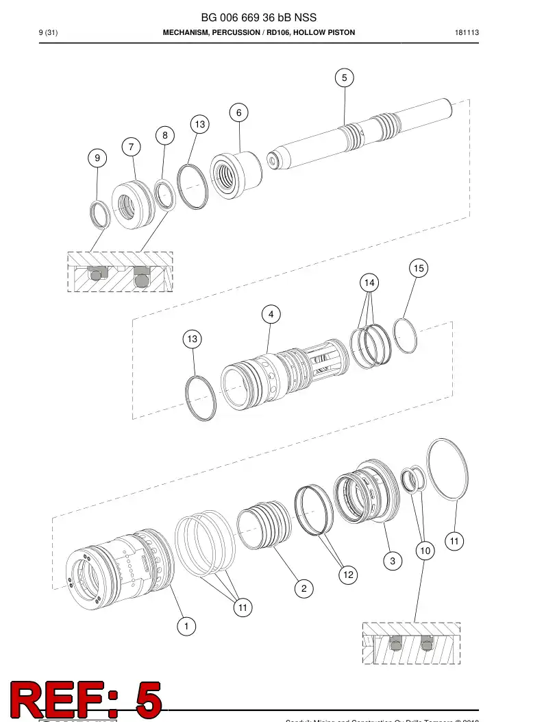 BG00656749b BG 006 567 49b PISTON - Sandvik Technical Drawing