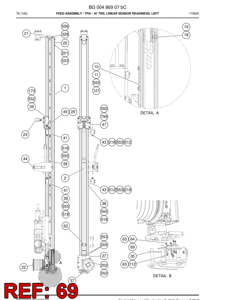 BG00656946a BG 006 569 46a Sheet, Rubber - Sandvik Technical Drawing