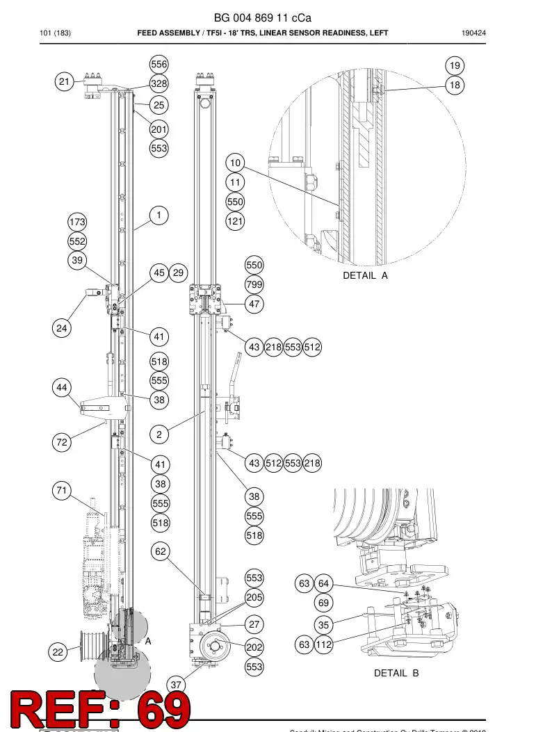 BG00656946b BG 006 569 46b Sheet, Rubber - Sandvik Technical Drawing