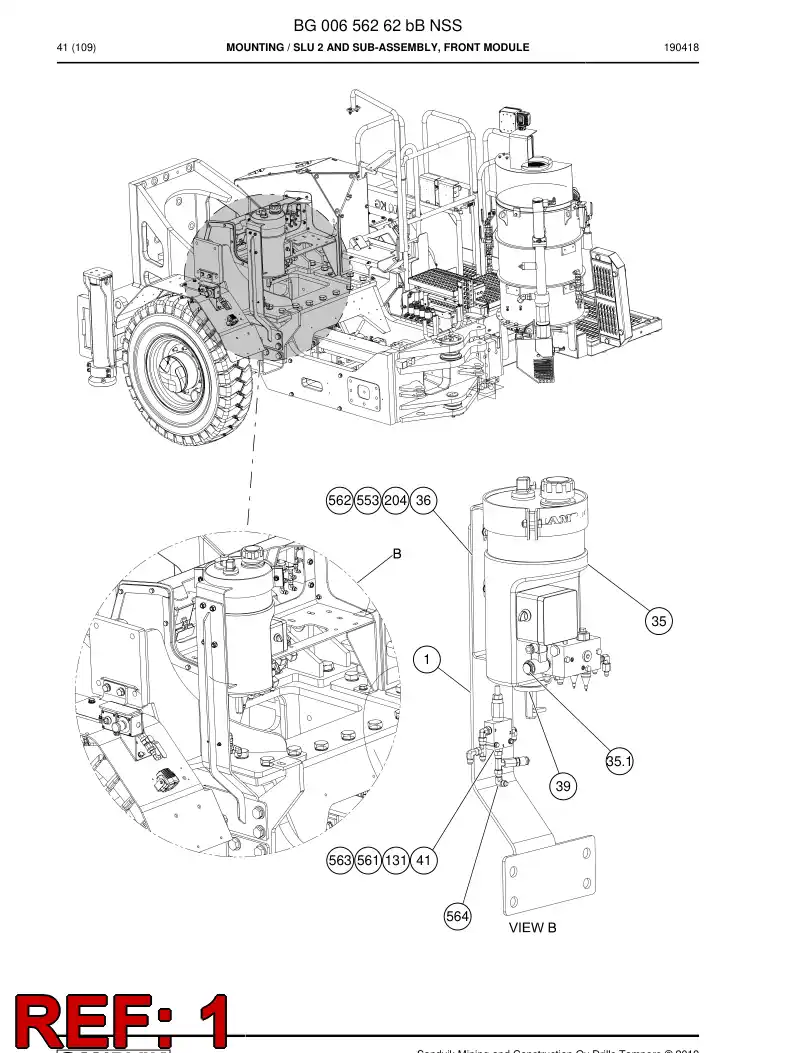 BG00657343a BG 006 573 43a Bracket - Sandvik Technical Drawing