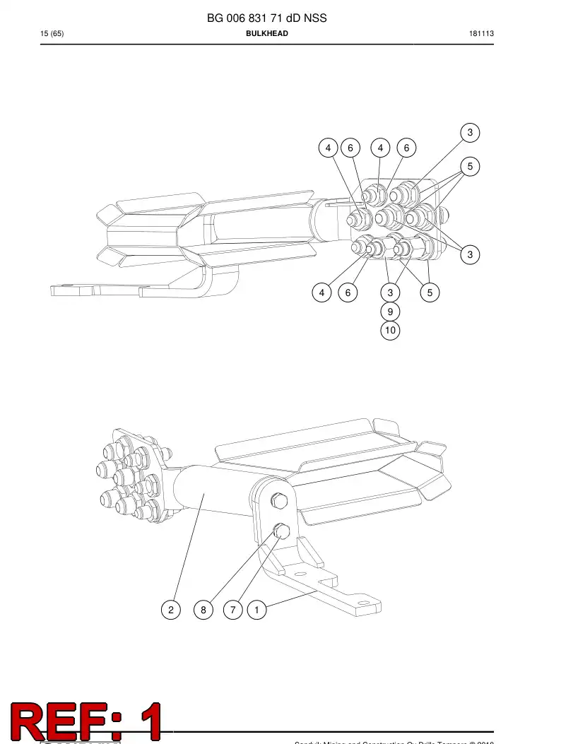 BG00657373a BG 006 573 73a Bracket, Mounting - Sandvik Technical Drawing