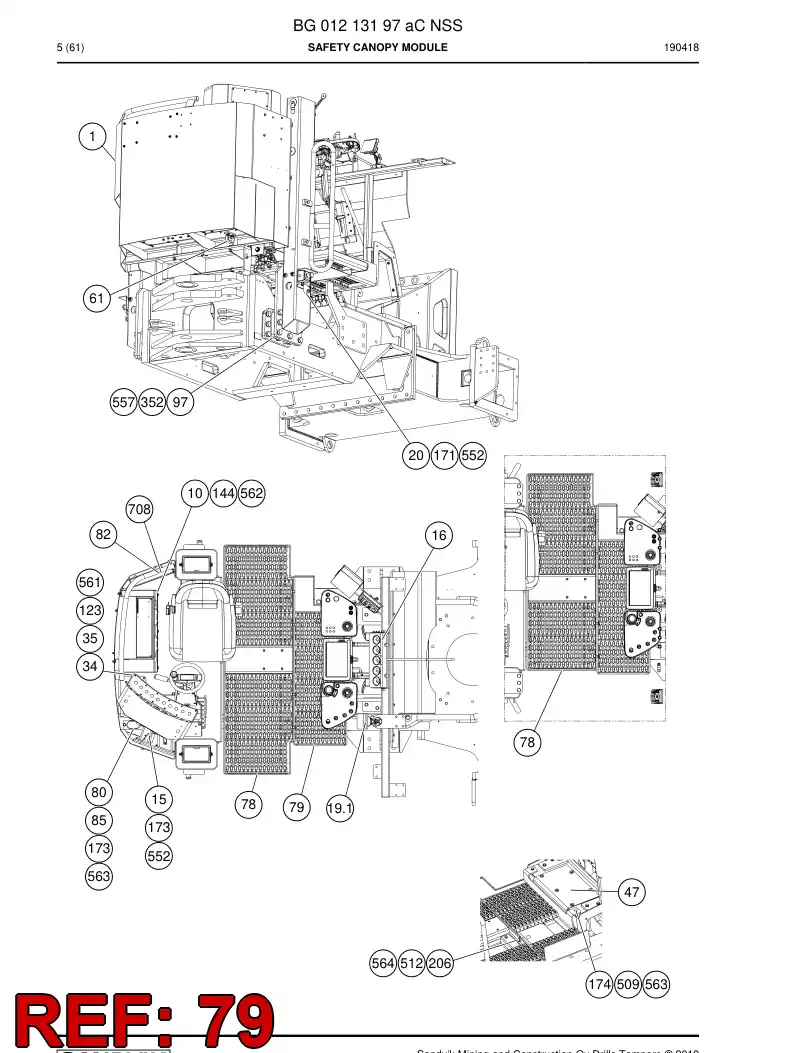 BG00657379b BG 006 573 79b Platform - Sandvik Technical Drawing