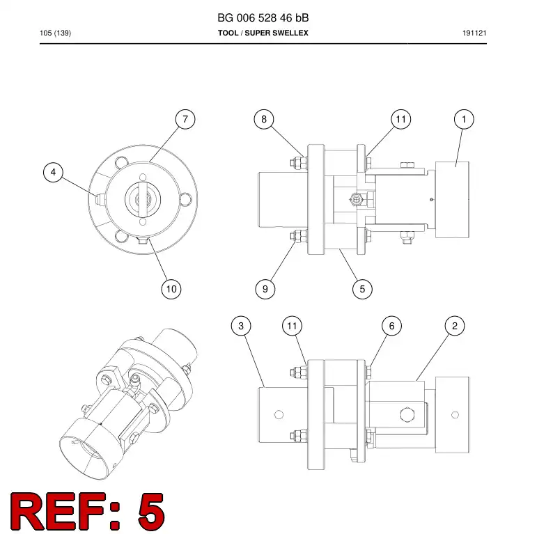 BG00657419a BG 006 574 19a Bushing, Rubber - Sandvik Technical Drawing