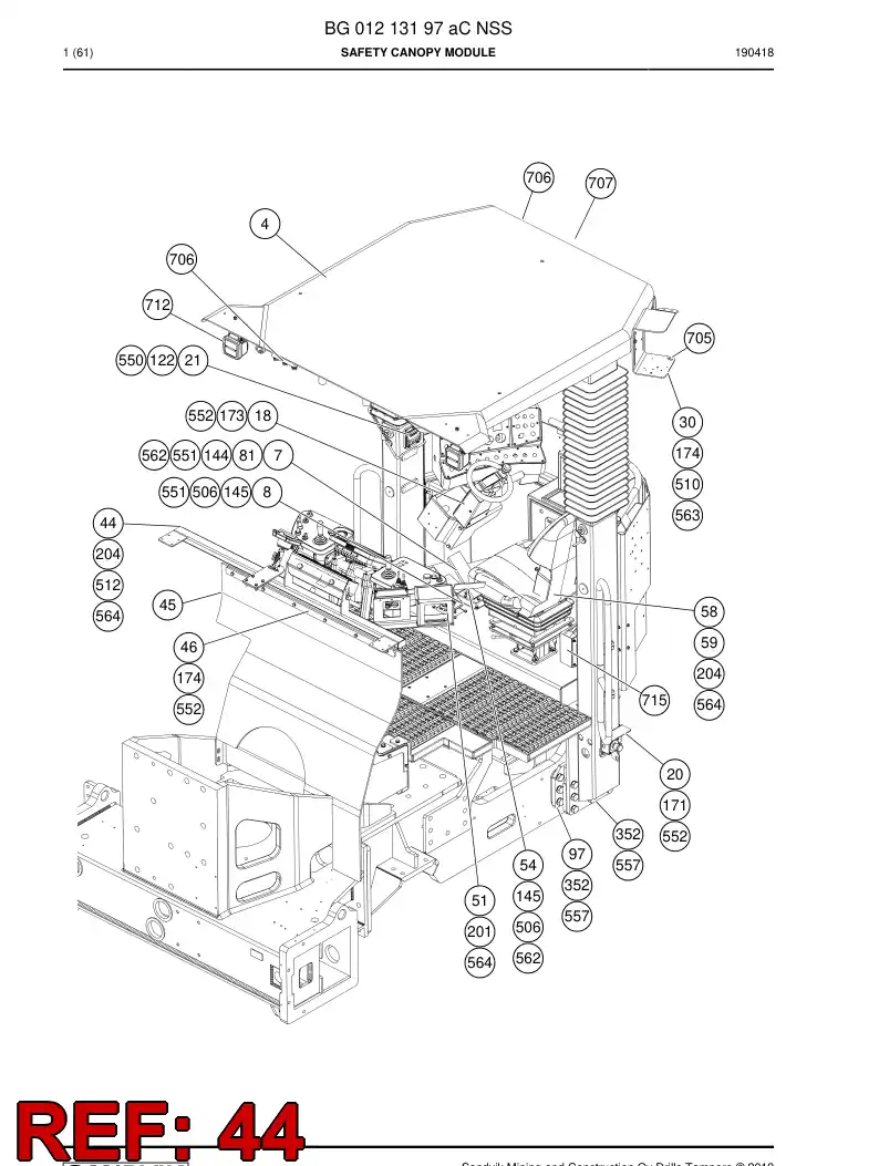 BG00657518a BG 006 575 18a Bracket - Sandvik Technical Drawing