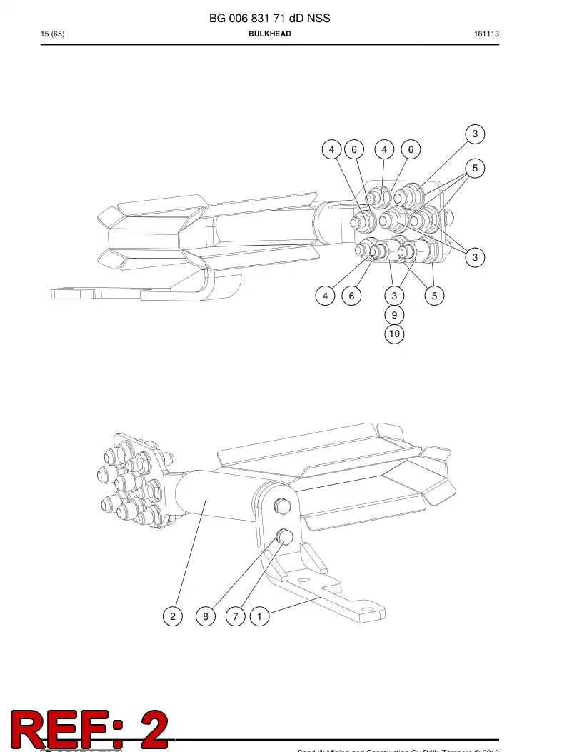 BG00657594a BG 006 575 94a Bulkhead - Sandvik Technical Drawing