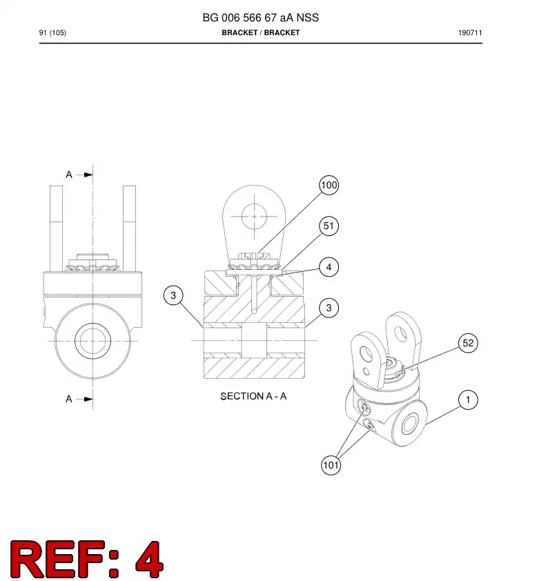 BG00658705a BG 006 587 05a Bushing, Bearing - Sandvik Technical Drawing