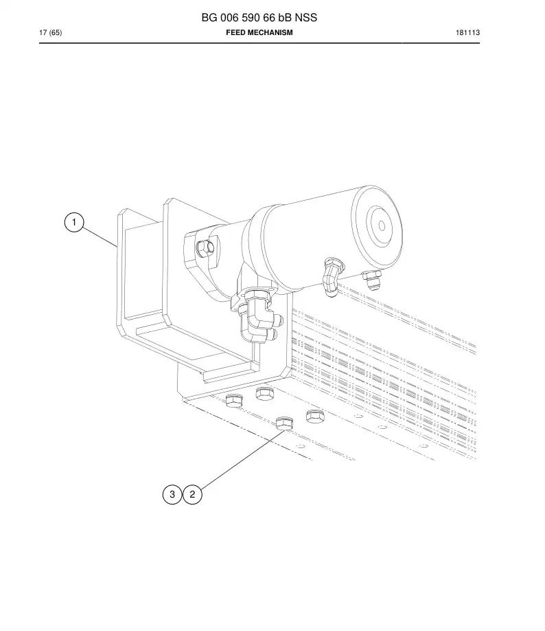 BG00659066b BG 006 590 66b Feed Mechanism - Sandvik Technical Drawing