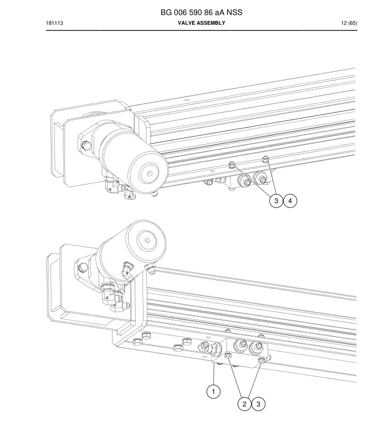 BG00659086a BG 006 590 86a Valve Assembly - Sandvik Technical Drawing
