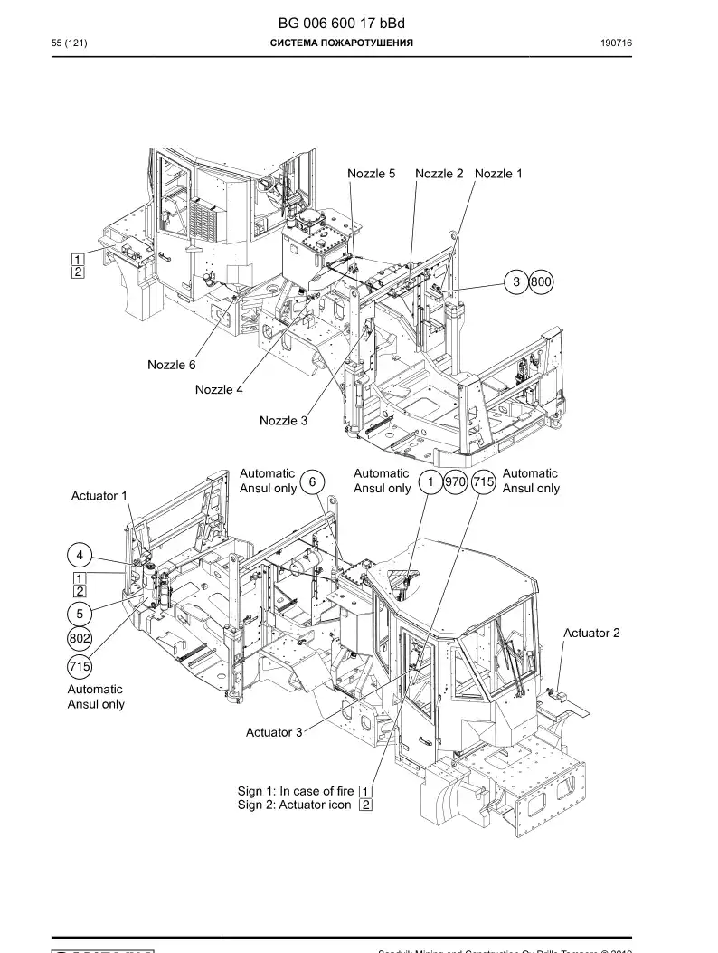 BG00660017b BG 006 600 17b Fire Suppression System - Sandvik Technical Drawing