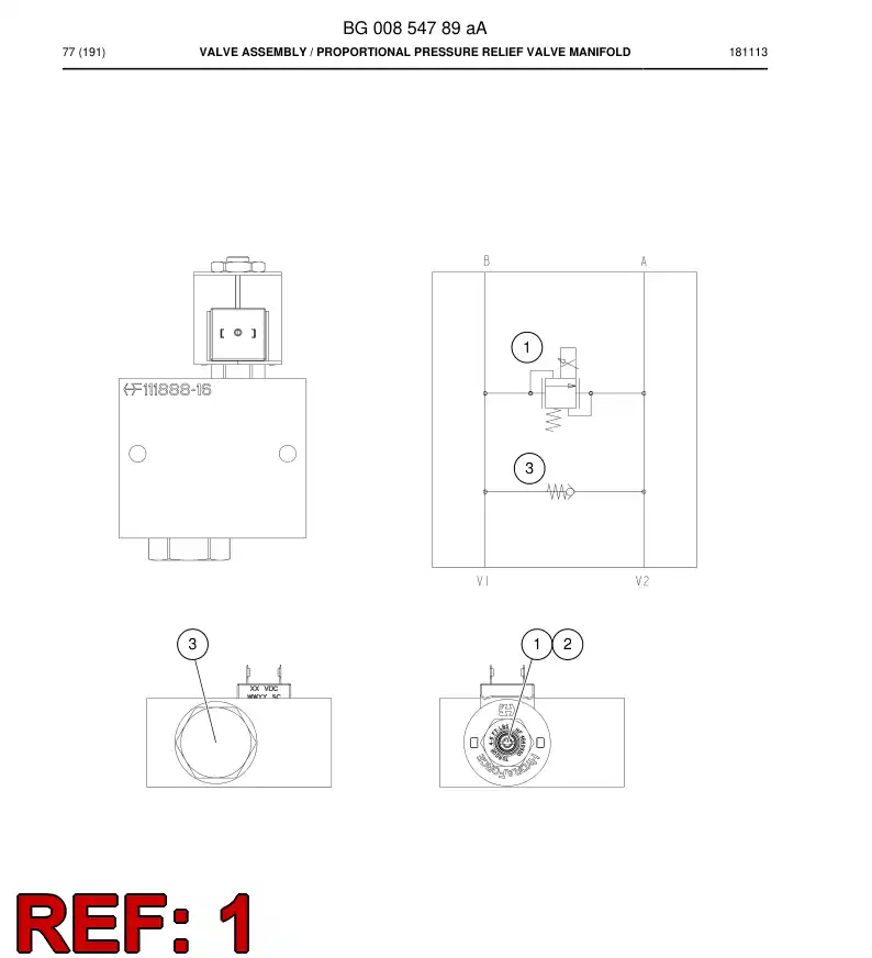 BG00660104b BG 006 601 04b Valve, Pressure Relief, Proportional - Sandvik Technical Drawing