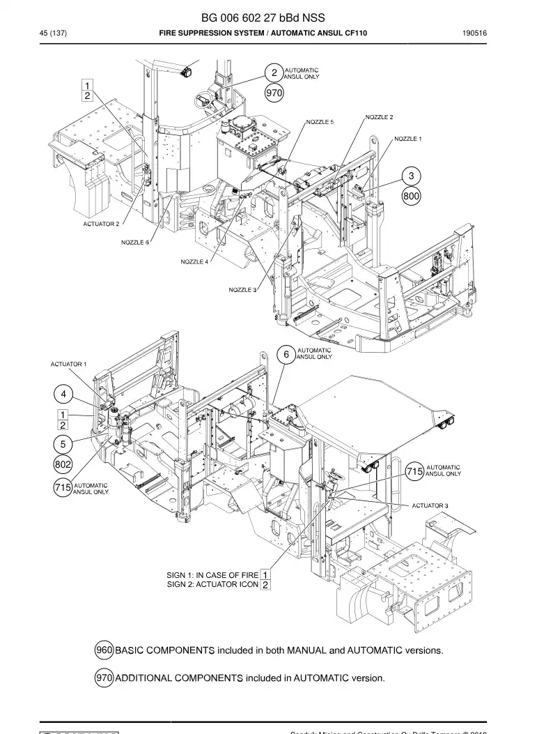 BG00660227b BG 006 602 27b Fire Suppression System - Sandvik Technical Drawing