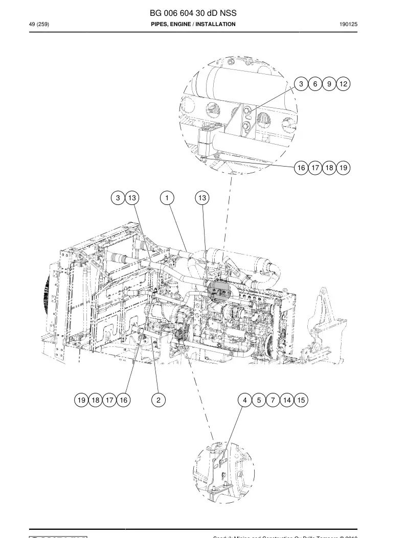 BG00660430d BG 006 604 30d Pipes, Engine - Sandvik Technical Drawing