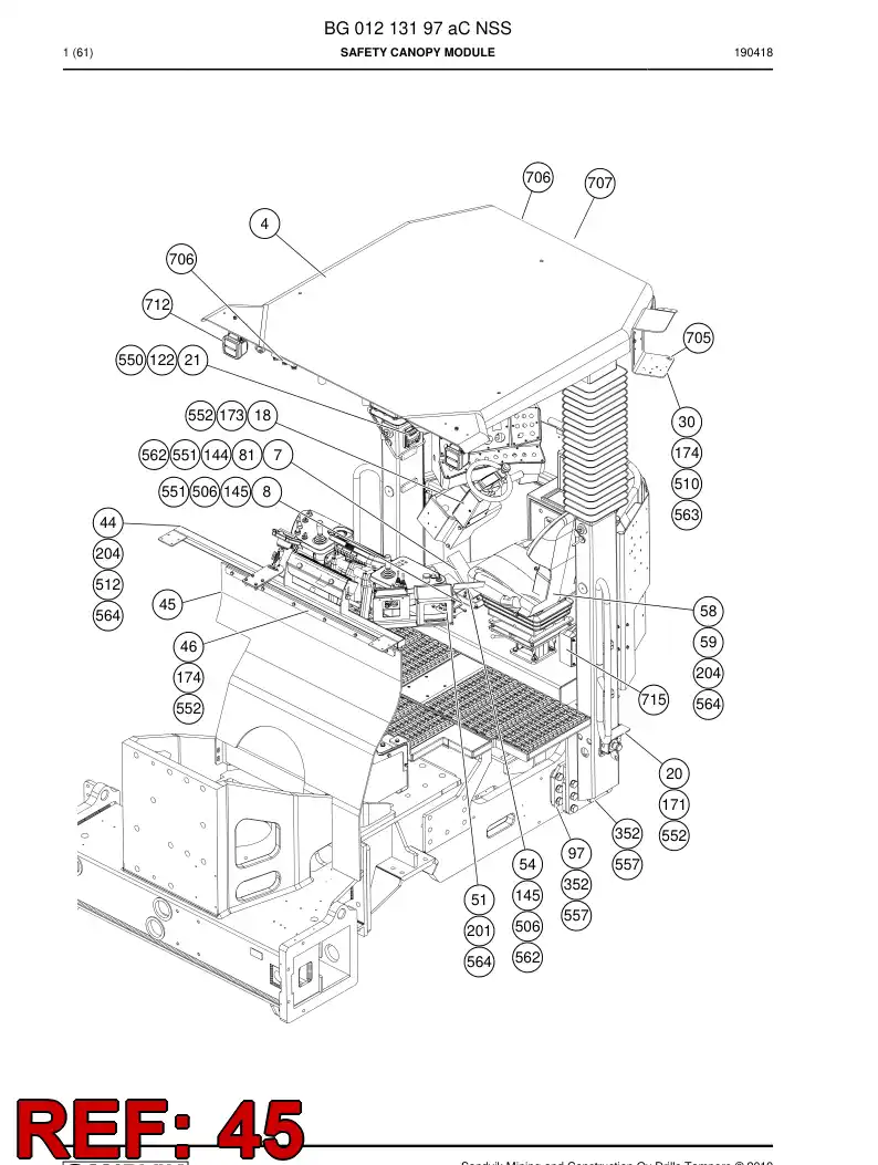 BG00660432a BG 006 604 32a Cover, Rubber - Sandvik Technical Drawing